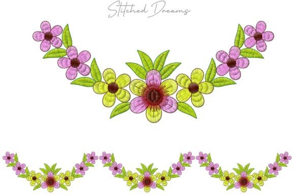 Blossom Border Embroidery Patterns