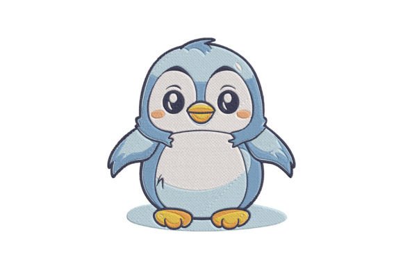 Cute Kawaii Penguin Embroidery