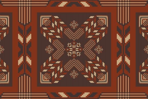 Embroidery Floral Square Pattern