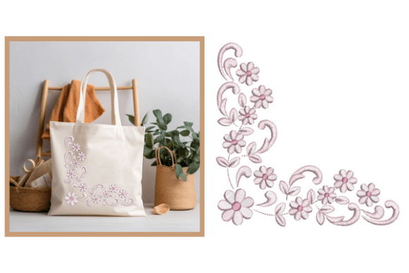 Flower Corner Embroidery Designs