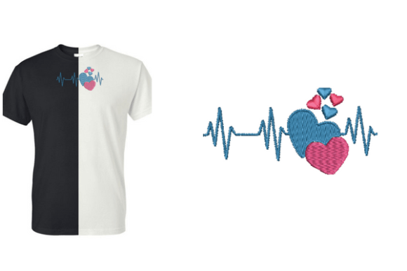 Heartbeat Embroidery Designs