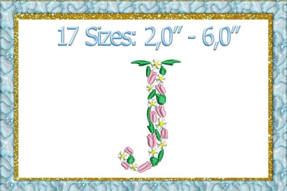 Letter J Monogram Embroidery