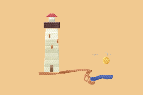 Lighthouse Sea Side Embroidery