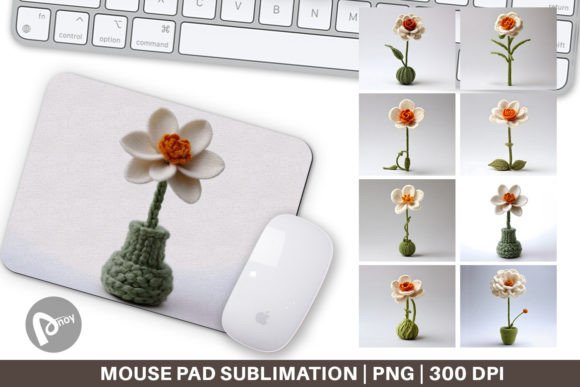 Mouse Pad Flower Embroidery