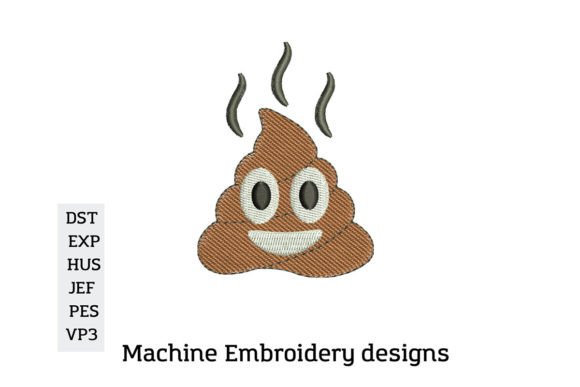 Poop Emoji Embroidery Design