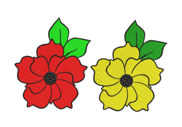 Primrose Blossoms and Foliage Embroidery