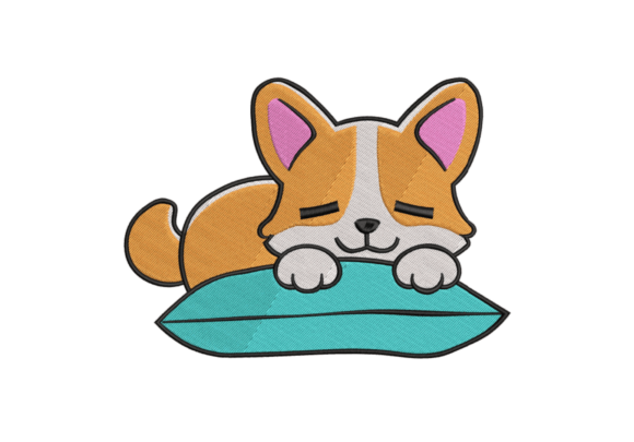 Sleepy Puppy - a Cozy Embroidery Design