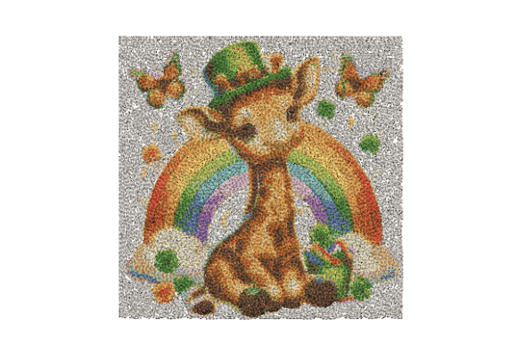 Unicorn St. Patrick's Day Butterfly Embroidery